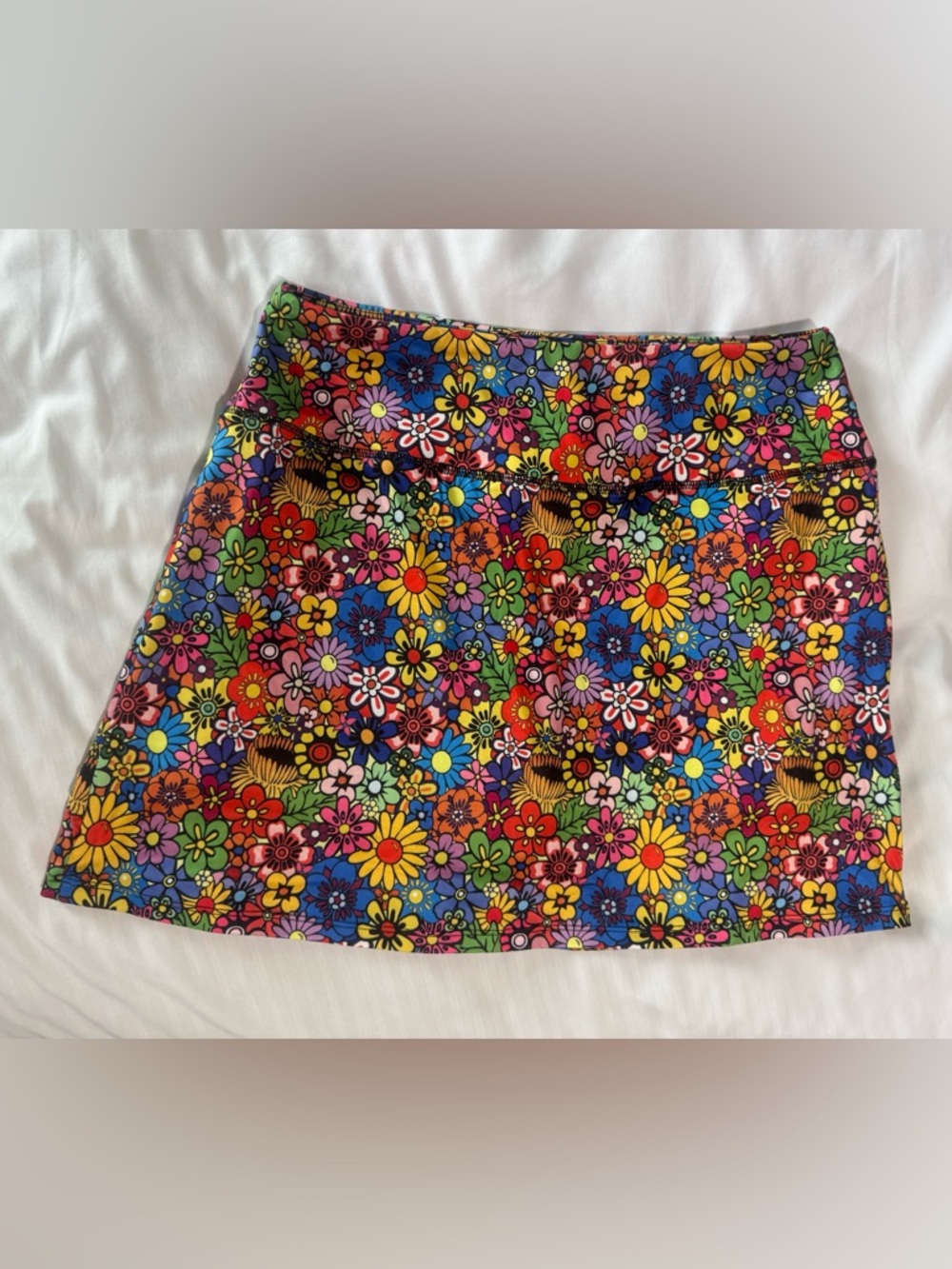 Multicolor Floral Mini Skirt - Vibrant Flower Print